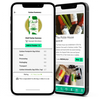 Reewild's app enables detailed analysis of the carbon consumption in the supply chain. Image source: Reewild 
